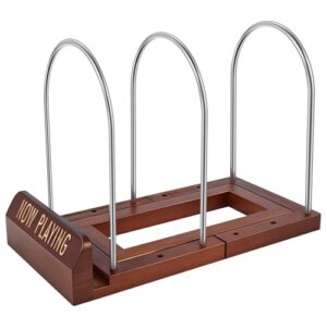 Suporte de disco de vinil, 30-70 LPs, fácil de montar, suporte de armazenamento de discos de vinil, suporte resistente de madeira e metal para sala de estar, quarto, decoração de casa e amantes de (Equipamentos)