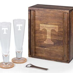 PICNIC TIME Conjunto de cerveja NCAA Tennessee Volunteers Pilsner Craft com 2 copos de cerveja, presente para amantes de cerveja (madeira de acácia) (Cervejas)