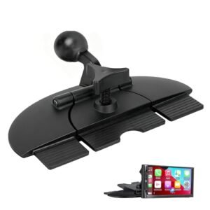 Suporte de CD para tela Carplay, suporte de telefone de CD para reprodutor de carro, suporte de telefone, adaptador de esfera de 17 mm, suporte GPS para tela Carplay, monitor portátil Locka de 4 (CDs)