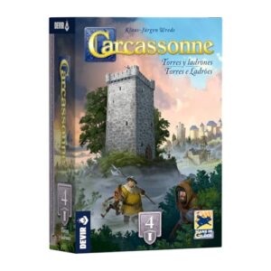DEVIR - CARCASSONNE EXP 4 - TORRES E LADROES NOVA EDICAO - JOGO DE TABULEIRO - 2 A 5 JOGADORES - IDADE: 7 ANOS (CDs)