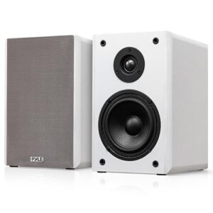 Pyle Alto-falantes de estante de 13,3 cm, par de alto-falantes de estante com fio com suporte de parede, Home Theater HiFi bidirecional com cone de papel, tweeter de domo macio, design compacto, 29 x (Equipamentos)