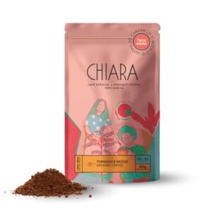 Chiara Café Especial Flor Cafe Moido Brasileiro 100% Arabica Torra Média de Brejetuba Notas Florais de Caramelo e Mel Versátil para Espresso Coador Prensa Francesa 85 Pontos SCA 250g (Café)