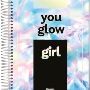 Caderno Espiral Univ CD 1 Matéria 80 Fls Holográfica You Glow FSC Jandaia
