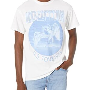 Led Zeppelin Camiseta masculina Us Tour 1975 branca, Branco, M (CDs)