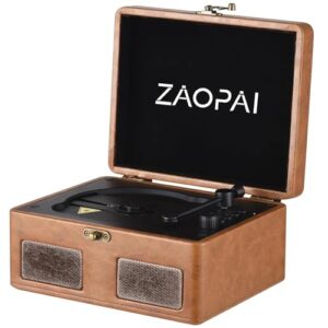 Tocador de CD Portátil com bluetooth e USB, 2200mAH Bateria de Grande Capacidade, CD Player para Reuniões de Família e Amigos (Marrom Retrô) (CDs)