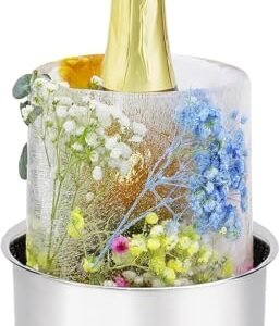 Forma de gelo DIY com balde de gelo para garrafas, resfriador de vinho, champanhe e coquetéis, presente ideal para festas especiais, casamentos, Dia das Mães, Ação de Graças e Natal (Vinhos)
