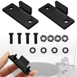 LUTQ Dobradiças pretas para toca-discos - abas de reparo e suportes de dobradiça para Technics SL-D2 3200 B2 Q2 D3 - Fácil instalação para reparo de capa contra poeira de toca-discos (Equipamentos)
