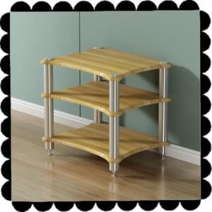 Rack de alta fidelidade 1 2 3 4 níveis, suporte para toca-discos, prateleira de gabinete de console de mídia, suporte av, gabinete componente estéreo (nogueira clara, 1 camada - 10 cm de altura) (Equipamentos)