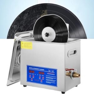 Limpador de vinil ultrassônico de 6L, máquina comercial de limpeza de vinil, 7-12 polegadas, 8 discos, limpador de discos com escorredor para loja doméstica, tempo de 0 a 30 minutos (Discos de Vinil)
