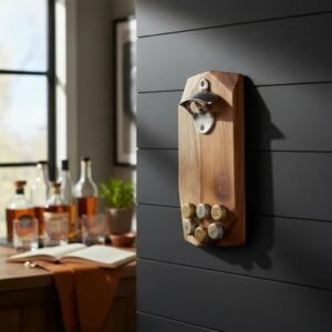 Abridor de Garrafas de Parede Magnético Inox com Imã Tipo Americano Luxo (Cervejas)