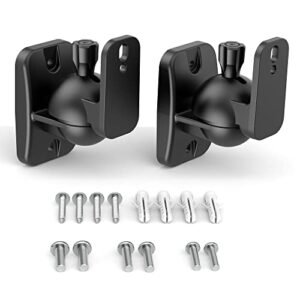 HomeMount Suporte de parede para alto-falante - Kit de montagem de parede para alto-falante surround e estante, comporta até 3,6 kg, pacote com 2, preto (Equipamentos)