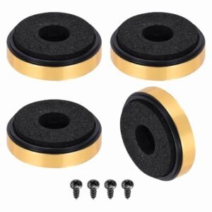 Generic 4 pés de isolamento de alto-falante, base de absorção de choque de espuma de plástico de 30 mm x 8 mm, suporte de amplificador antivibração para CD de áudio, sistema de som de home theater (Equipamentos)