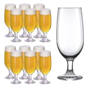 Kit 12 Taças de Cerveja/Chopp Floripa Nadir Figueiredo 300ml – Vidro Transparente, Ideal para Uso Diário e Festas (Cervejas)