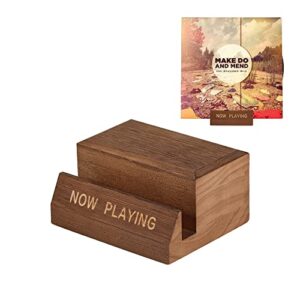 Suporte para exibição de discos de vinil – Suporte para capa de álbum de mesa que toca agora – Suporte giratório – Prateleira de exibição LP com suporte único de CD – Organizador de armazenamento de discos de vinil de madeira – Decoração moderna para casa (Equipamentos)
