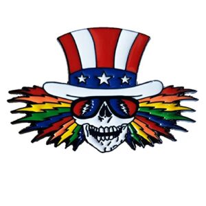 C&D Visionary Grateful Dead Uncle Sam Bolts Broche de lapela de metal, vermelho, azul, branco, amarelo (CDs)