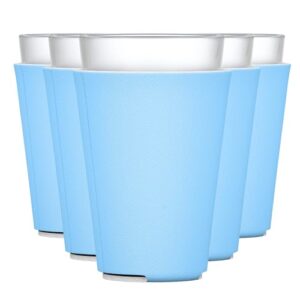 TahoeBay Mangas de vidro vazias (pacote com 6) suporte de copo de cerveja dobrável de espuma isolante de 473 ml (azul plácido) (Cervejas)