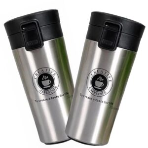 02 Copos Térmicos Aço Inox, filtro Infusor (peneira), Vácuo, anti-vazamento, anti-odor, anti-bactéria, bebida gelada quente, conserva temperatura 5-6 horas, academia, lazer, chá, chopp, cerveja (Cervejas)