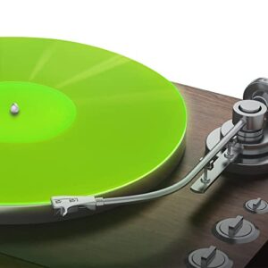 PRO SPIN Tapete de acrílico para toca-discos Green Glow – tapete para toca-discos vintage de vinil de 30,5 cm – capa antiestática, reduz o ruído e os sons de estática e poeira – qualidade de graves mais apertados, tapete para toca-discos (Equipamentos)