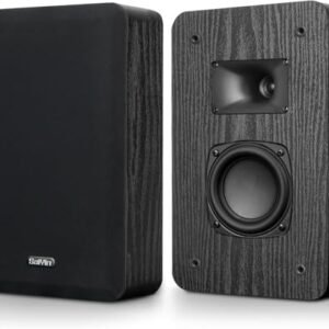 Saiyin Alto-falantes de parede finos (par), alto-falantes surround de montagem na parede, 4 Ohms, Woofer de 9,5 cm com tweeter de buzina, alto-falante de home theater para sala de estar, escritório (Equipamentos)