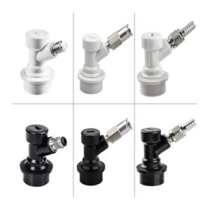Fabricação caseira de cerveja Ball Lock Disconnect Set,Homebrew Beer Keg Disconnect Connector, Barbed Liquid/Gas Dispenser with Push-In Fit and Swivel Nuts Acessórios para vinho(Light yellow) (Cervejas)