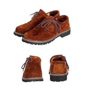 BAVARIA TRACHTEN Lederhosen Shoes Botas Trachten – Haferl Authentic German Shoe for Oktoberfest Outfit – Trachten Shoes – Oktoberfest Shoes – Couro verdadeiro – Marrom escuro, Marrom escuro, 38 (Cervejas)