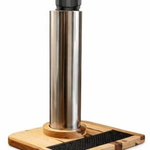 Chopeira Cervejeira em Aço Inox 3 Litros com Base de Madeira, Bomba Extratora e Bastão de Gelo para Áreas Gourmet e Churrasqueiras (Cervejas)