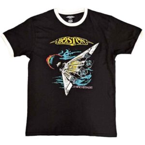 Rock Off officially licensed products Camiseta masculina Boston Us Tour '87 preta e branca, Preto e branco, GG (CDs)