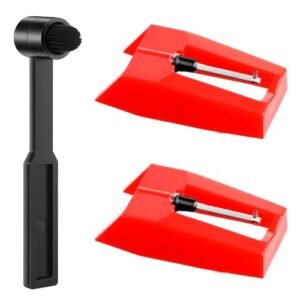 Agulha universal para toca-discos com escova de limpeza, substituição de agulhas de toca-discos, agulhas de substituição para toca-discos, compatível com Crosley, Victrola ION Vinyl Players Phonograph (Equipamentos)