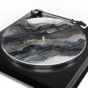 ZUXONGSY Tapete para toca-discos de mármore para toca-discos reduz o ruído para amantes de música, tapete antiestático para decoração de casa 30 cm para presente de vinil para amantes de música (Equipamentos)
