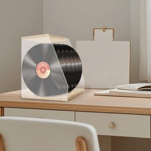 Suporte de armazenamento de discos de vinil, suporte de disco de vinil da LP, armazenamento de álbum de madeira para discos, livros e revistas (Equipamentos)