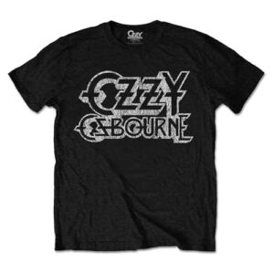 Ozzy Osbourne Camiseta masculina com logotipo vintage preta, Preto, GG (CDs)
