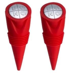 Kit com 2 Tampa Rolha De Silicone Formato Cone para Garrafas Vinho Espumante (Vermelho) (Vinhos)