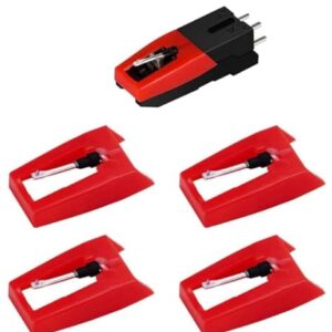 Substituição de agulhas giratórias para toca-discos, alta precisão, fácil instalação, vermelho (Equipamentos)