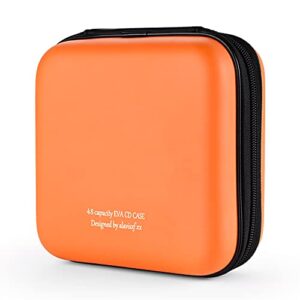 alavisxf xx Capa para CD, capa protetora de EVA com capacidade para 48 Blu-ray, DVD, portátil, com zíper, suporte de CD, organizador de disco, bolsa carteira para carro, viagem em casa (capacidade 48, (CDs)