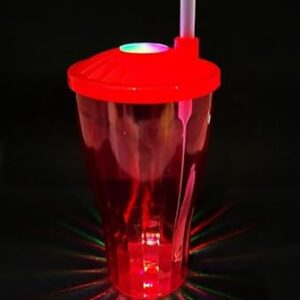 Kit 2 Copos com LED RGB 600ml | Efeito Raio | Exclusivo | Tampa Iluminada(VERMELHO) (Cervejas)