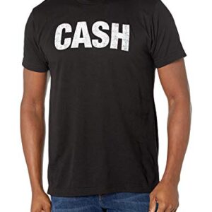 Johnny Cash Camiseta desbotada, Preto, G (CDs)