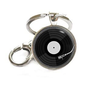 Ni36uo0qitian0ozaap Chaveiro de disco de vinil de DJ de música retrô, prata, bronze, ouro - presente unissex para adultos (Discos de Vinil)
