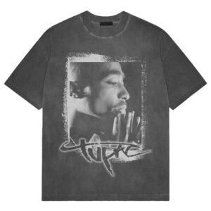 Rock Off officially licensed products Camiseta masculina Tupac Spray Photo Stone Wash Cinza carvão, Cinza carvão, P (CDs)