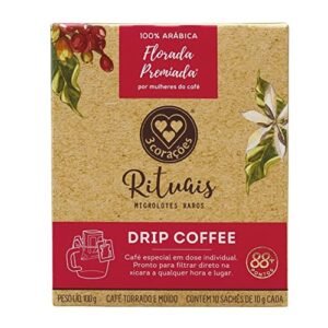 Drip Coffee, 3 Corações, Café Microlote Florada, 10 sachês (Café)