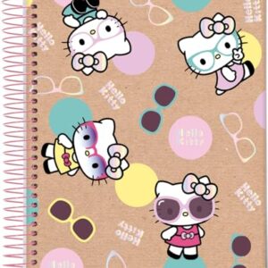 Jandaia - Caderno Espiral Universitário CD 10 Matérias 160 Fls Hello Kitty Kraft Óculos FSC (CDs)