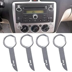 Kit de 4 ferramentas de remoção de rádio, ferramenta de remoção de contato com alças fáceis de segurar, compatível com Audi, VW Volkswagen, Mercedes Benz, unidade de cabeça OEM BMW CD DVD Host Key Disassembly Tool (CDs)