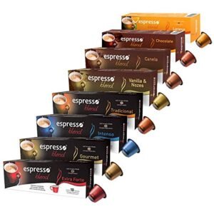 Mega Kit de Cápsulas de Café Expresso Puro e Saborizado Compatíveis com Nespresso (Café)