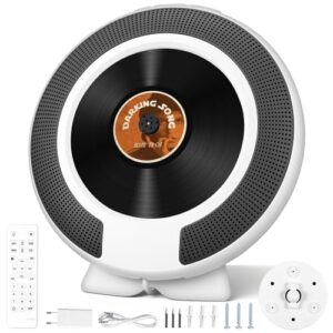 110-220V, Toca CD, FM, Toca-Discos Retrô, Parede E Conexão AUX E USB, Tela sensível ao Toque, com Controle Remoto, CD Player Portatil, Leitor de CD, Alto-Falantes Duplos Integrados (Equipamentos)
