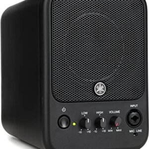 Yamaha Alto-falante para monitor alimentado Ms101-4, monitor de estúdio de 30 watts com woofer de 4 polegadas, tweeter de 2,5 cm e equalizador de 2 bandas, auxiliar (Equipamentos)