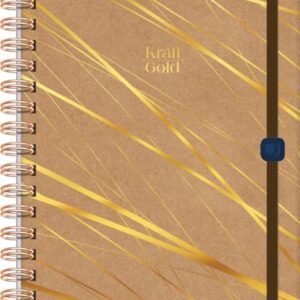 JandaIA - Caderno Neo com Pauta Inteligente 1/4 CD 80Fls Reposicionáveis - Kraft Gold (CDs)