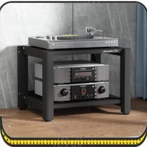 Home Theatre HiFi Amplificador Rack Suporte de mídia móvel CD Player Suporte 2/3/4/5 nível Torre de Áudio Estéreo Gabinete Estéreo (Nogueira Clara, 3 Níveis) (Equipamentos)