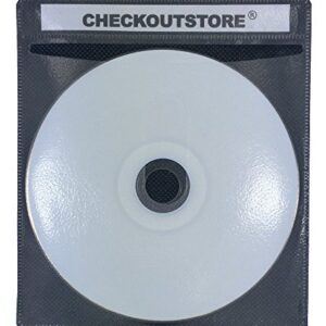 CheckOutStore (300) Capa de plástico de armazenamento dupla face para CD premium (preto) (CDs)