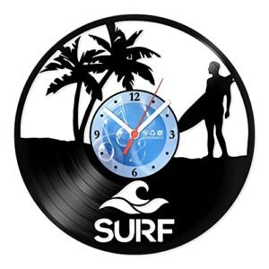 Relógio De Parede Disco Vinil Esportes - Surfe - VES-003 (Discos de Vinil)