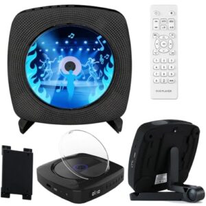Leitor de DVD para TV, Leitor de CD Portátil com Bluetooth, CD DVD VCD Player Multifuncional, Alto-Falantes Duplos Integrados, cabos HDMI e AV, Preto (CDs)