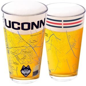 Greenline Goods Conjunto de 2 copos de cerveja University of Connecticut - Logotipo Huskies colorido e mapa do campus - Ideia de presente UConn Huskies para graduados e ex-alunos - Copos (Cervejas)